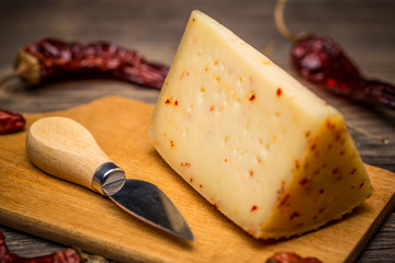 Artisan cheese with chilli