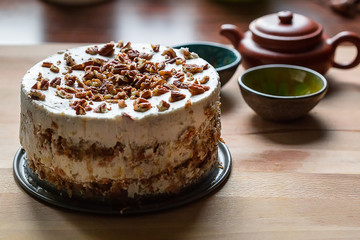 Homemade Paleo Gluten-Free Carrot Cake, Close-up