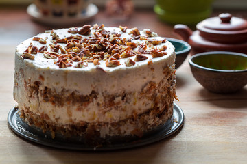 Homemade Paleo Gluten-Free Carrot Cake, Close-up