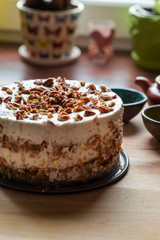 Homemade Paleo Gluten-Free Carrot Cake, Close-up, Vertical