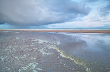 North sea beach at low tide
