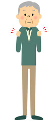 シニア おじいちゃん ガッツポーズ
