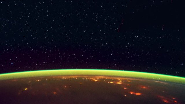 View on Earth at night from space 4K