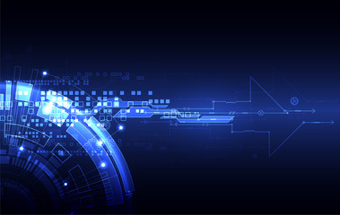 Abstract blue digital communication technology background.