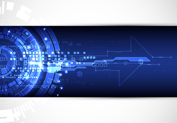 Obraz premium Abstract blue digital communication technology background.