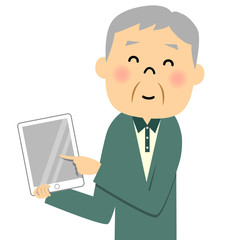 シニア おじいちゃん タブレット