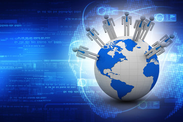 3d illustration Business Network 