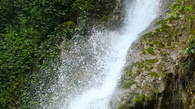 Waterfall in the Republic of Abkhazia North Caucasus close up
