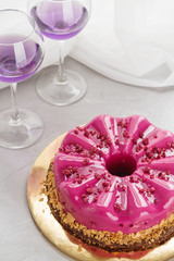 Pink glazed european cake