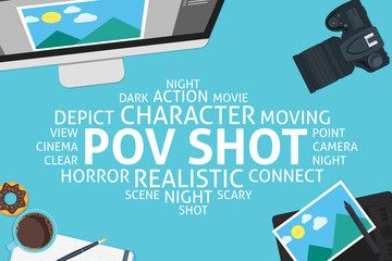 vector pov shot concept,template