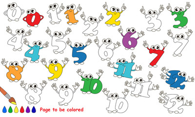 Set of Figures. Page to be colored. 