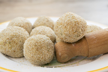 uncooked chicken meatballs