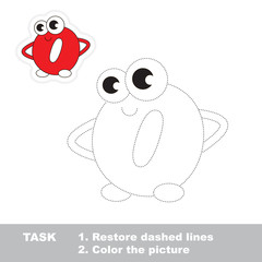 Figure Zero to be traced. Vector trace game.