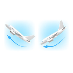 Takeoff and landing icons isolated on white vector