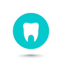 Stomatology, tooth round icon, tooth pictogram, vector illustration
