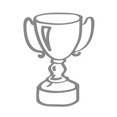 Handgezeichnetes Pokal-Icon in grau