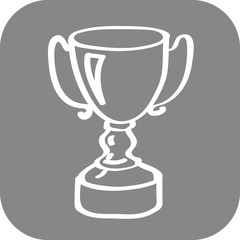 Handgezeichnetes Pokal-Icon auf grauem Hintergrund