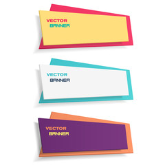 Banners collection. Set of three realistic beautiful banners. Vector illustration, eps 10