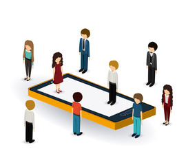 businesspeople isometrics design 