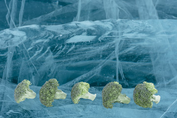 Broccoli on ice.