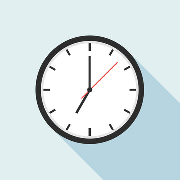 Clock icon, clock icon shape, office clock. Flat icon design. Vector illustration, eps 10