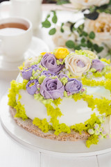Colorful butter cream flowers cake