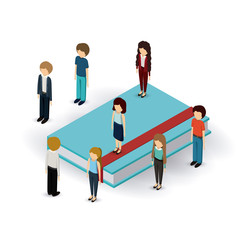 businesspeople isometrics design 