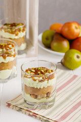 pear dessert in glass