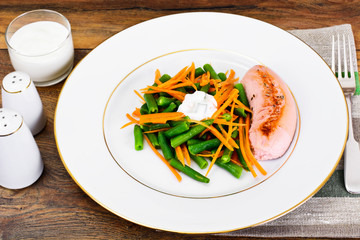 Green Beans with Sausage Grill