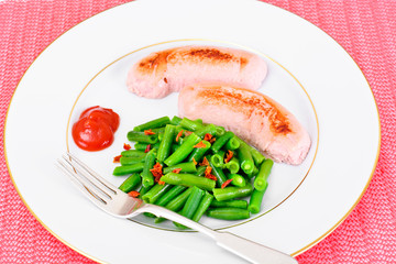 Green Beans with Sausage Grill