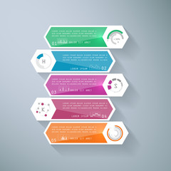 Infographic design with 5 parts, steps or processes
