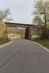 Fototapeta na wymiar Railroad Bridge Over Road