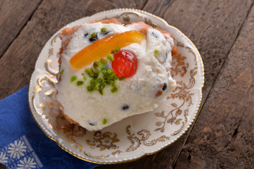 Sicilian dessert with ricotta cream sfincia of St. Joseph