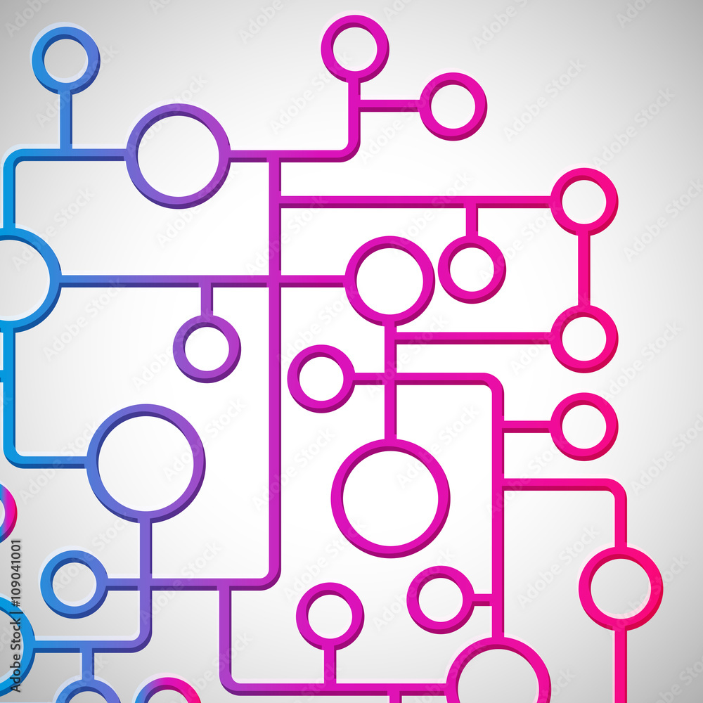 Poster Abstract background with circles and lines design elements.