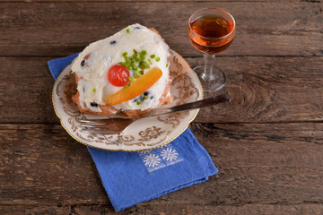 Sicilian dessert with ricotta cream sfincia of St. Joseph