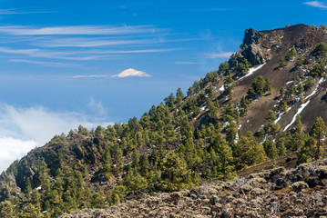 Fototapeta na wymiar View of Teide from Volcanoes route La Palma, Spain