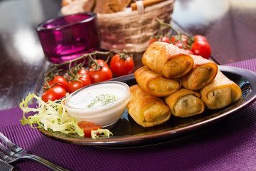 small pancakes with meat