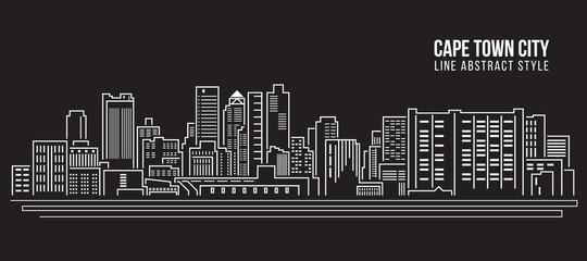 Cityscape Building Line art Vector Illustration design - cape town city