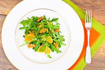 Salad with Arugula, Tangerines and Walnuts