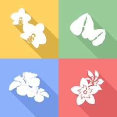 tropical flowers icons