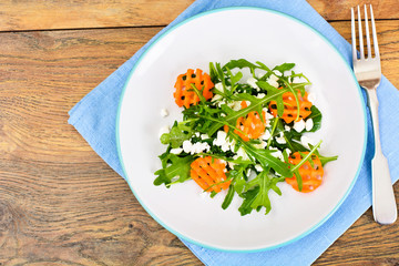 Arugula Salad, Carrot and Mozzarella