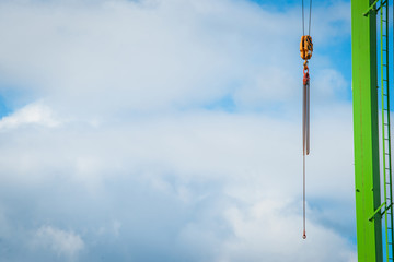 Crane in blue sky