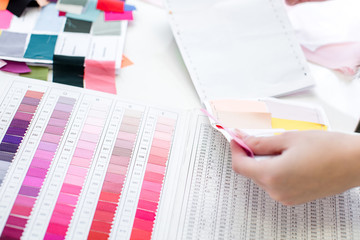 sketch of a dress and a set of fabric