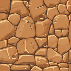 Stone texture in brown colors seamless background. Vector illustration