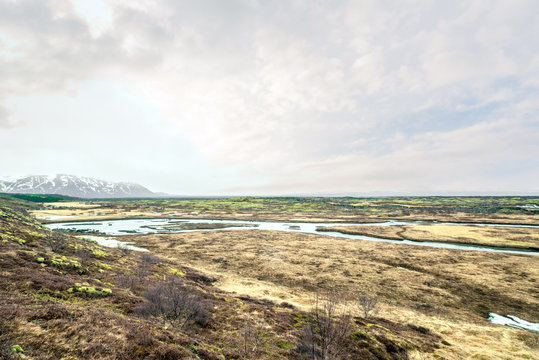 Landscape at the Thingvellir national park