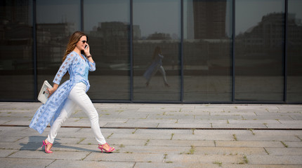 Businesswoman talking over mobile phone