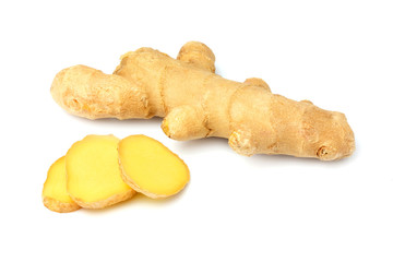 Fresh ginger root isolated.