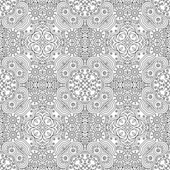 Black and white seamless pattern psychedelic.
