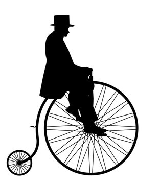 Gentleman On Penny Farthing Silhouette