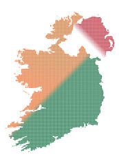 Ireland Dot Map In Colour